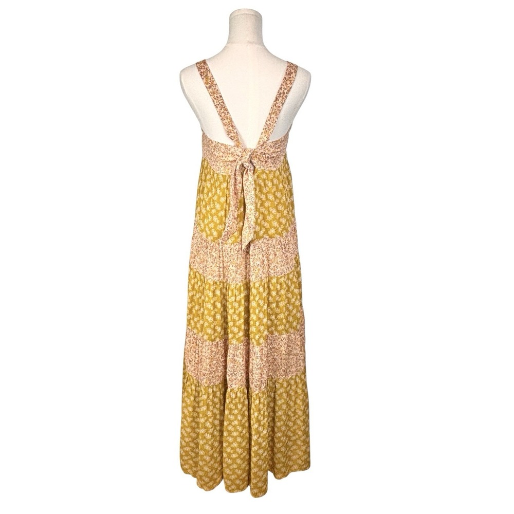 Madewell Mixed Print Tiered Midi Dress in Jaipur Floral Sz M Lined Tie Back - Picture 9 of 16